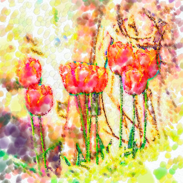郁金香抽象畫