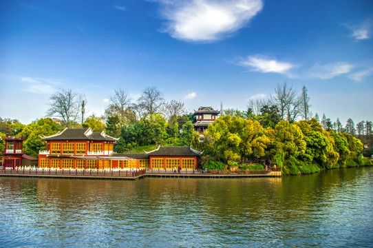 中式古典山水园林风景