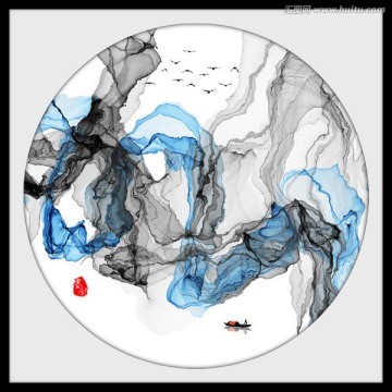 抽象意境水墨画