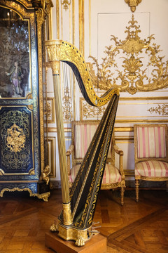 法国古堡装饰 竖琴