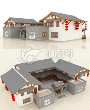 農(nóng)家四合院景觀模型設(shè)計