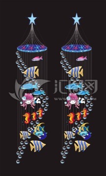 商場(chǎng)中廳裝飾 夏季氛圍 海洋兵