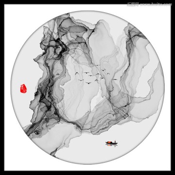 水墨烟雾装饰画