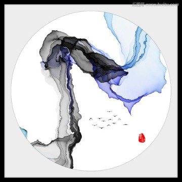 抽象意境禪境水墨裝飾畫(huà)