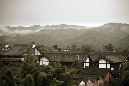 花秋山风景 复古照片