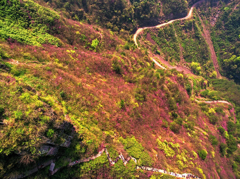 浙江兰溪转轮岩山路航拍