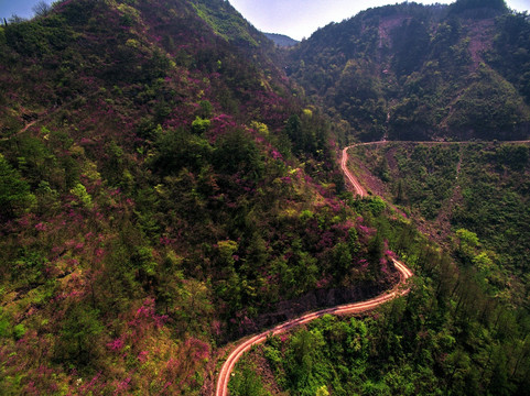 浙江兰溪转轮岩山路航拍