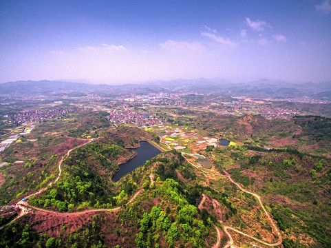 浙江兰溪转轮岩山脚航拍