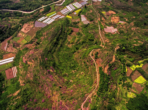 浙江兰溪转轮岩山峰丘陵航拍