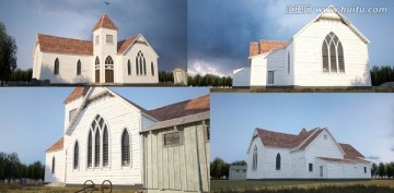 一座小教堂建筑3D模型