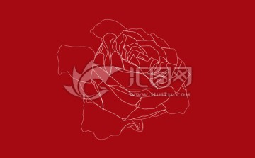 玫瑰花線圖