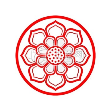 莲花章矢量图