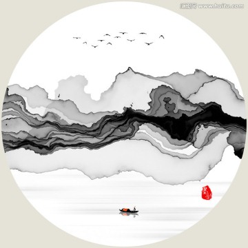 水墨畫(huà) 抽象意境水墨裝飾畫(huà)