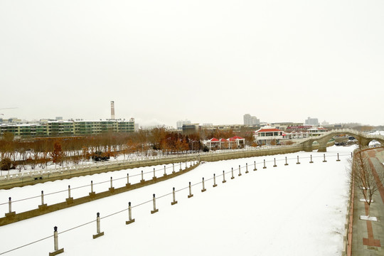 克拉玛依滨河雪景