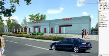 汽車展廳效果圖3d模型