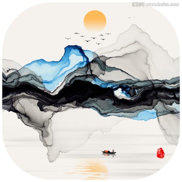 水墨畫 水墨山水 意境水墨掛畫