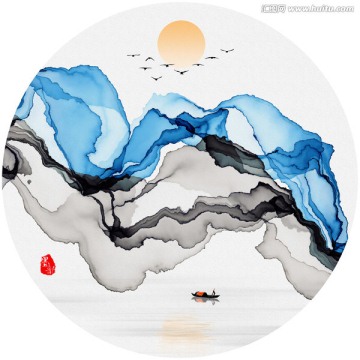 抽象意境水墨裝飾畫(huà)水墨掛畫(huà)