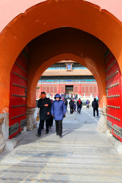 中国 故宫博物院 大门 朱门