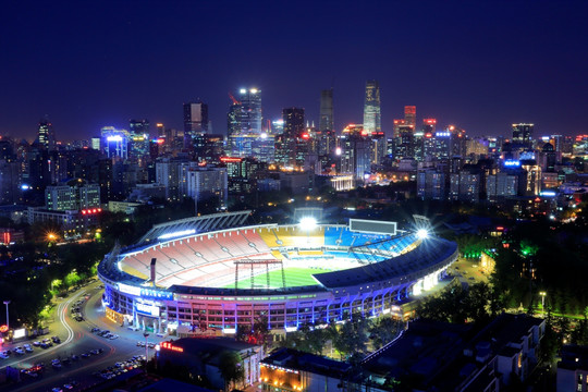 北京 工人体育馆 夜景