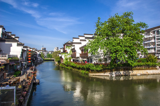 江南水乡古镇南京秦淮河风景