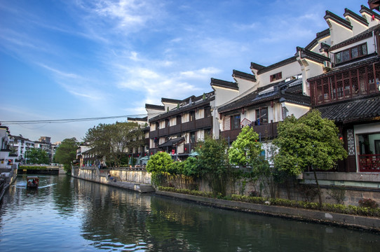 江南水乡古镇南京秦淮河风景