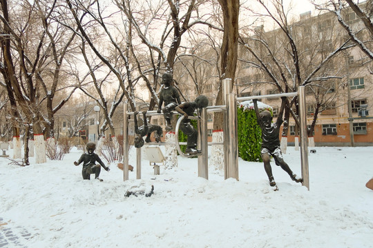 街道雪景