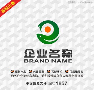 鱼绿叶环保logo