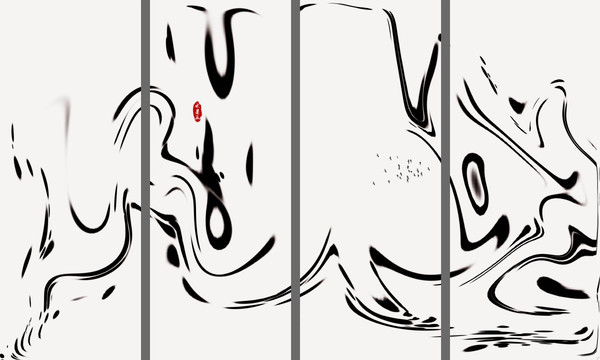 水墨四聯(lián)畫(huà)裝飾畫(huà)