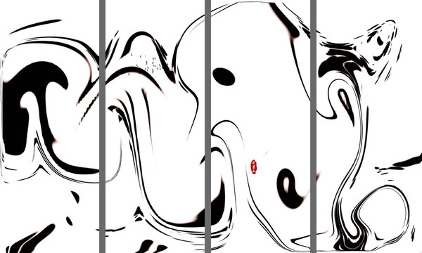 抽象意境水墨山水畫(huà) 新中式掛畫(huà)