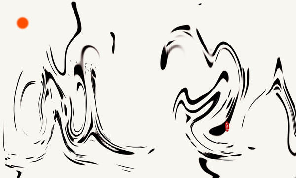 抽象意境水墨山水畫(huà) 新中式掛畫(huà)