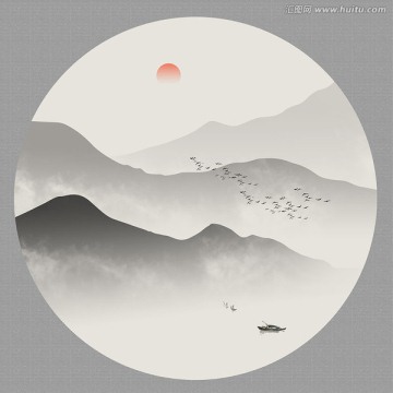 寫意水墨山水畫