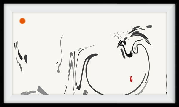 沙發(fā)背景水墨裝飾畫(huà)