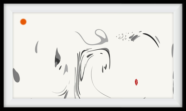 沙發(fā)背景水墨裝飾畫(huà)