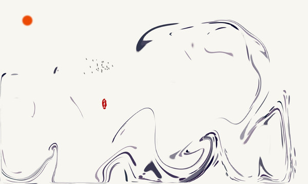 沙發(fā)背景水墨裝飾畫(huà)