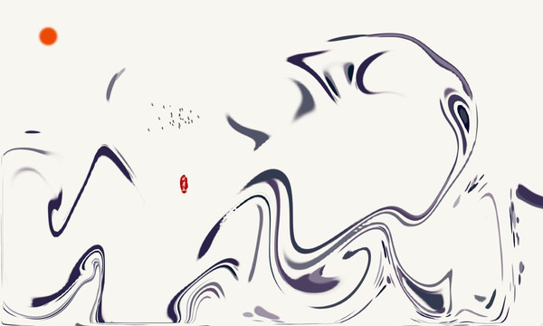 沙發(fā)背景水墨裝飾畫