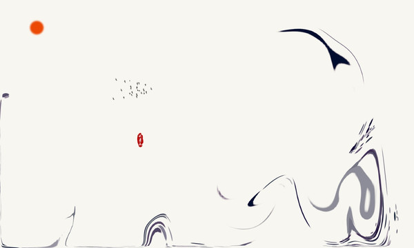 沙發(fā)背景水墨裝飾畫