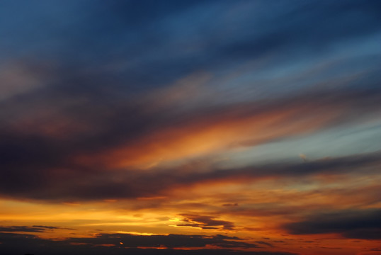 晚霞天空日落夕阳