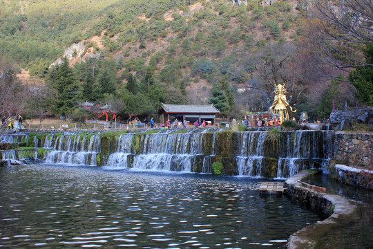 玉水寨三叠水全景