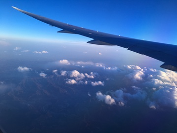 云 天际线 飞机 天空 日落