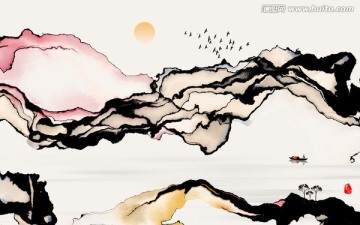 水墨畫 抽象意境水墨掛畫