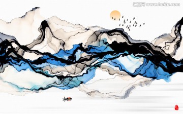 水墨畫 抽象意境水墨畫 禪境