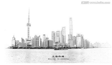上海外灘線稿