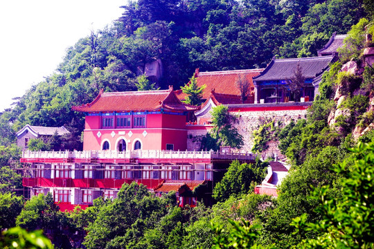 寺庙 盘山风景 楼宇