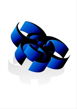 藍(lán)色顏色三維病毒標(biāo)志矢量圖