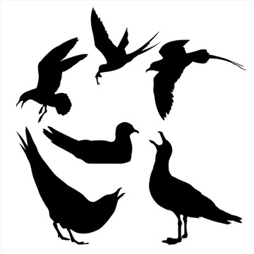 動物剪影矢量圖