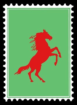 邮票上的红马