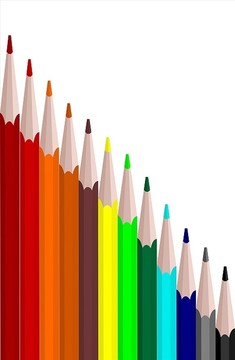 彩色铅笔集矢量说明