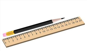 铅笔和标尺矢量图