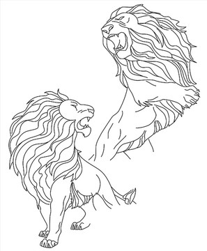 動物獅子矢量圖