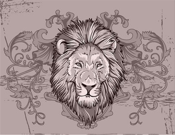 動物獅子矢量圖